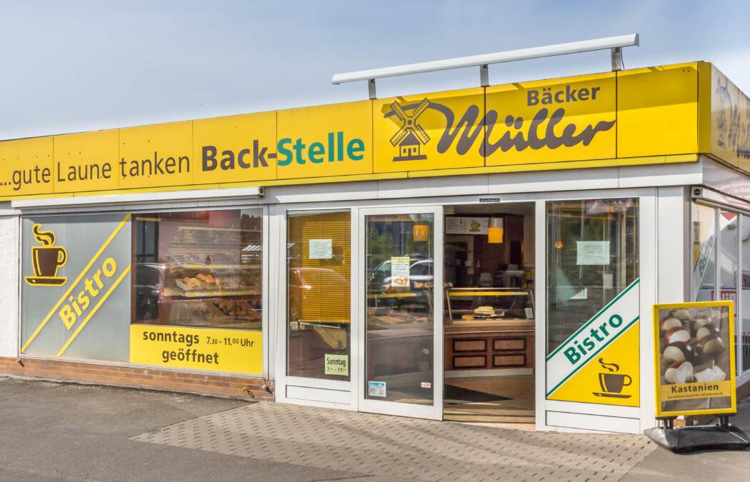 Bäcker Müller, Filiale in Großen-Buseck, Bismarckstrasse, Ansicht von Außen
