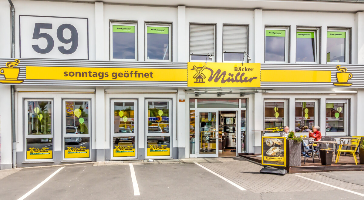 Bäcker Müller, Filiale in Gießen, Schiffenberger-Straße, Außen-Ansicht